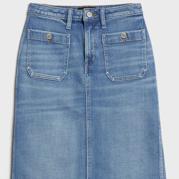 Banana Republic BR denim pencil a-line jean skirt petite 4 4P P4 - Picture 3 of 13